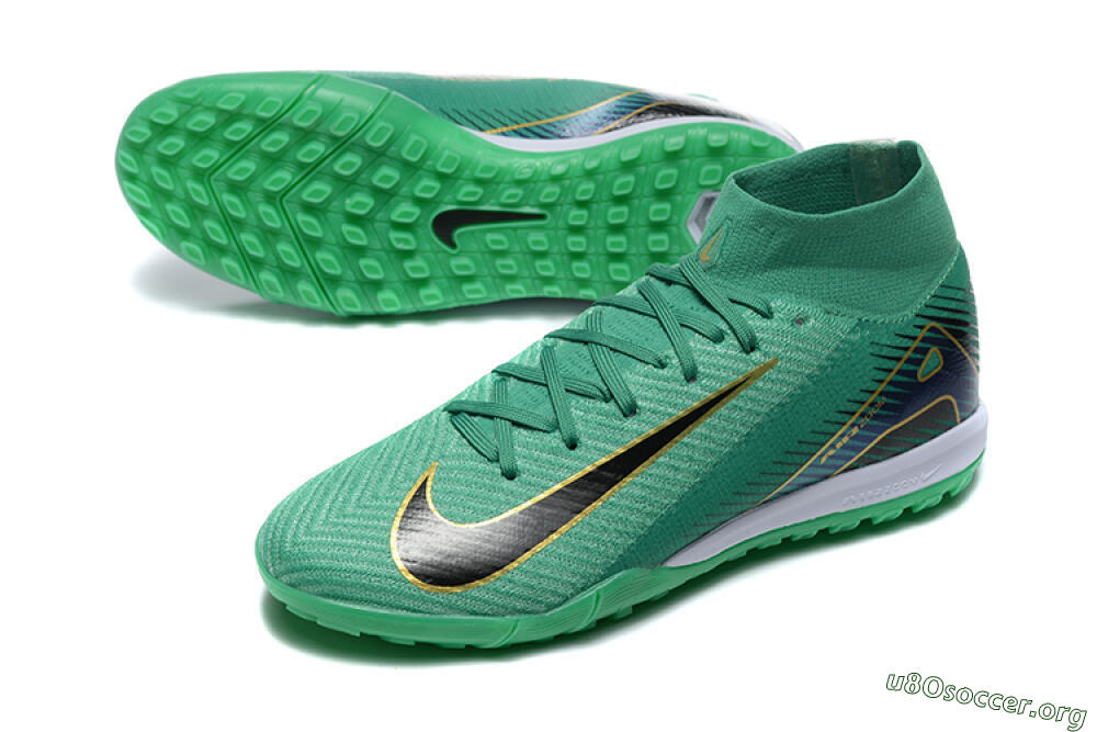 Nike Air Zoom Mercurial Superfly 10 Elite TF Football Shoes - Green/Gold/White 0
