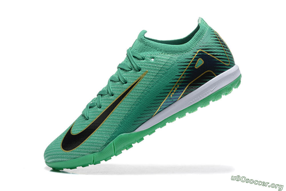 Nike Air Zoom Mercurial Vapor 16 Elite TF Football Shoes - Green/Black/Gold 8