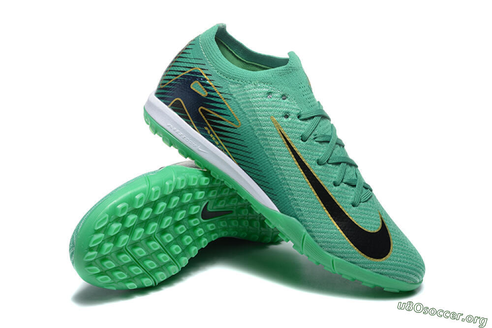 Nike Air Zoom Mercurial Vapor 16 Elite TF Football Shoes - Green/Black/Gold 4