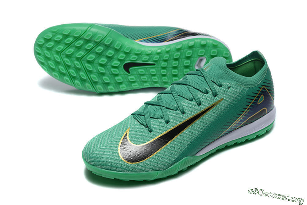 Nike Air Zoom Mercurial Vapor 16 Elite TF Football Shoes - Green/Black/Gold 0