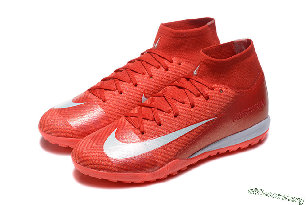 Nike Air Zoom Mercurial Superfly 10 Elite TF Football Shoes - Red/White 5