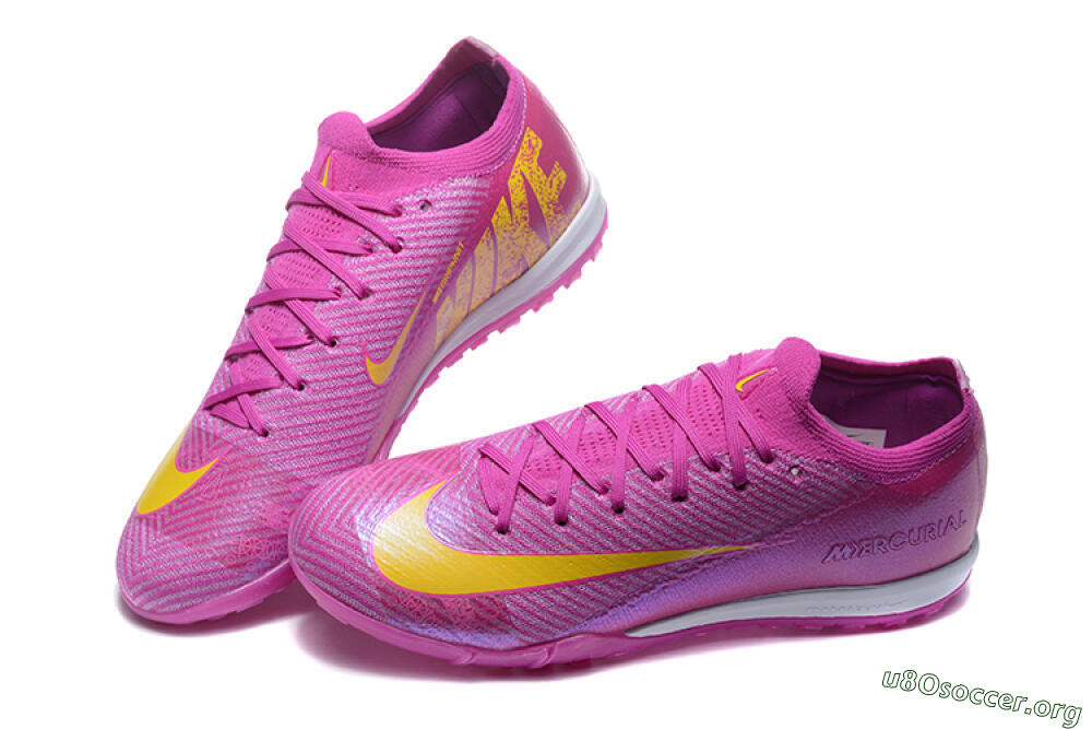 Nike Air Zoom Mercurial Vapor 16 Elite TF Football Shoes - Pink/Yellow/White 6