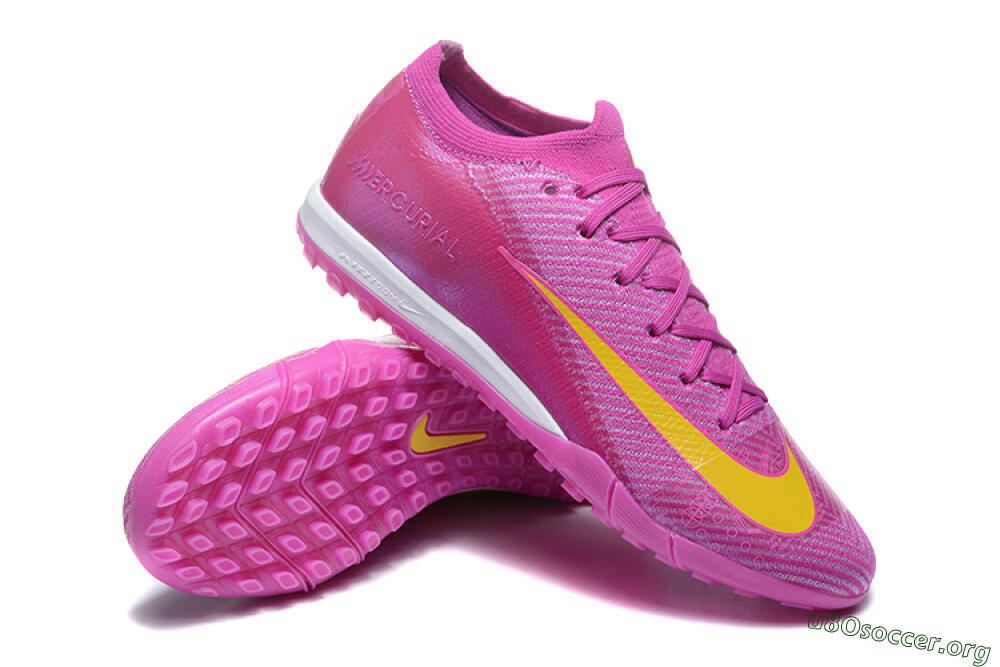 Nike Air Zoom Mercurial Vapor 16 Elite TF Football Shoes - Pink/Yellow/White 4