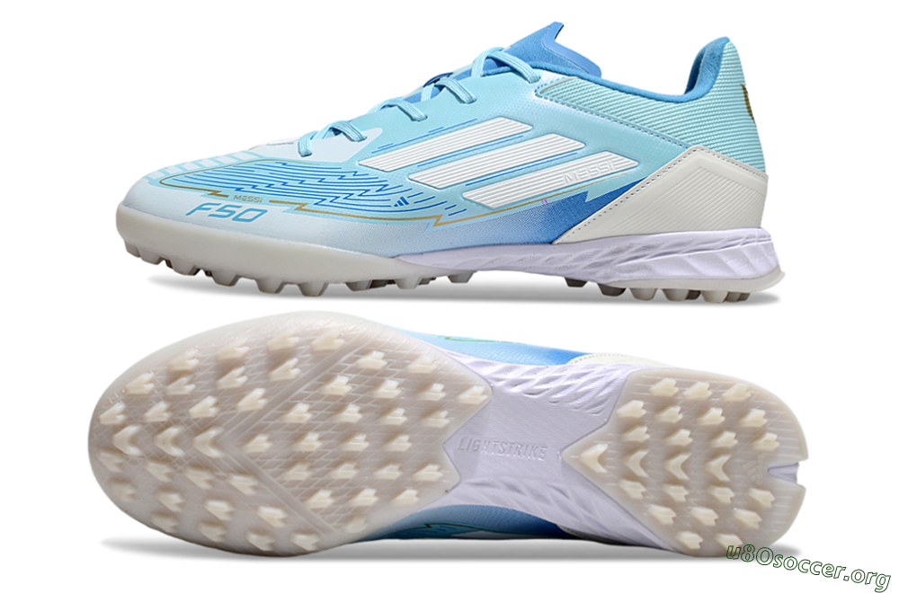 Adidas F50 Pro TF Football Shoes - Jade/White/Beige 1