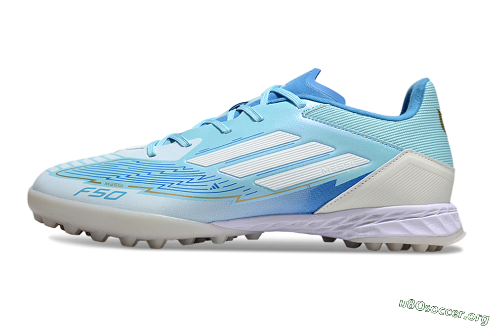 Adidas F50 Pro TF Football Shoes - Jade/White/Beige 3