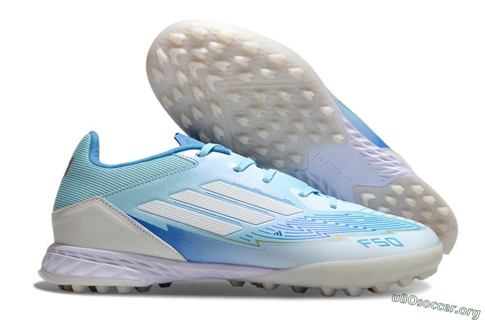 Adidas F50 Pro TF Football Shoes - Jade/White/Beige 2