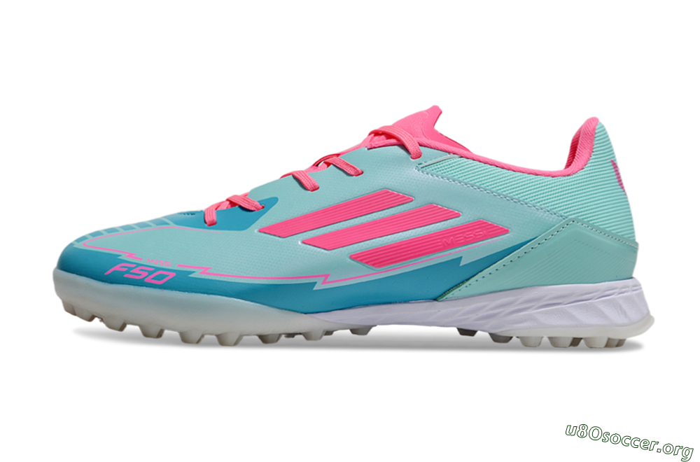 Adidas F50 Pro TF Football Shoes - Jade/Pink/White 3