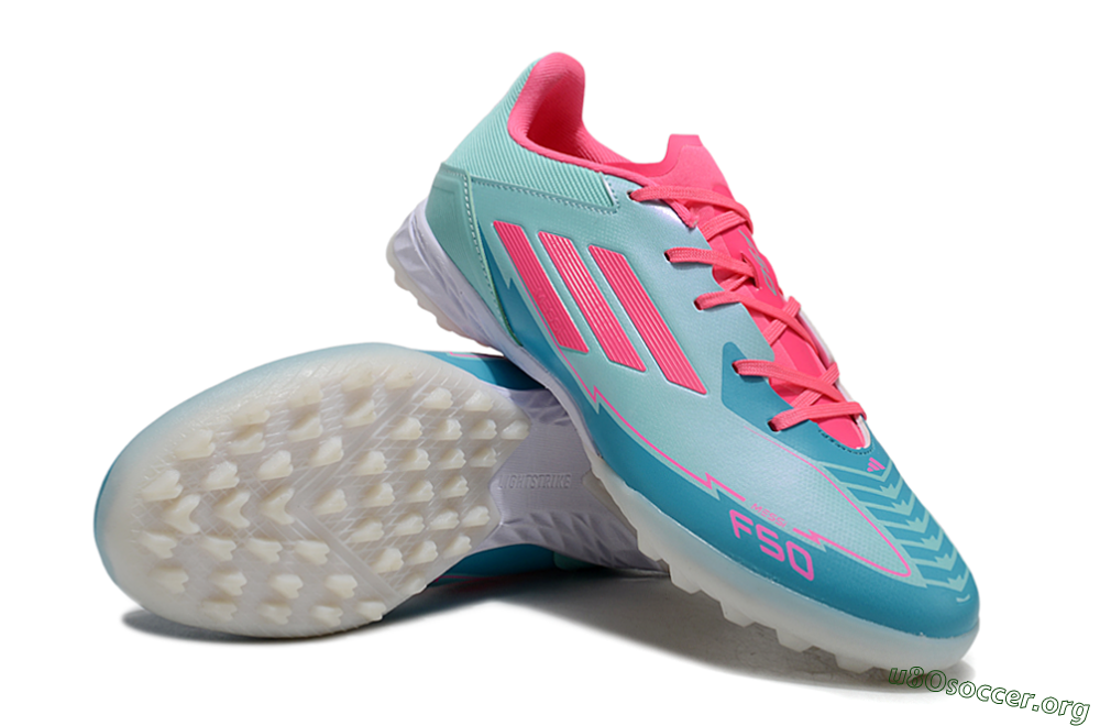 Adidas F50 Pro TF Football Shoes - Jade/Pink/White 0