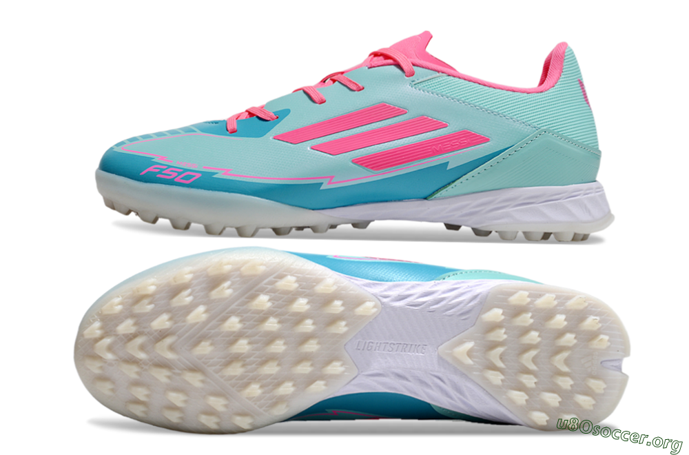 Adidas F50 Pro TF Football Shoes - Jade/Pink/White 1