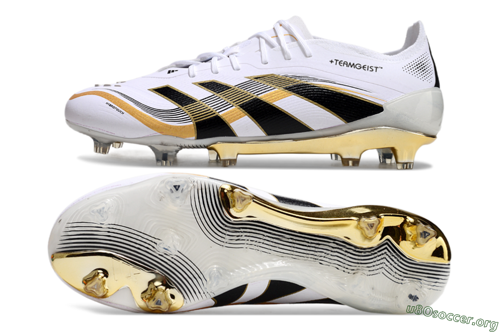Adidas Predator Elite 25 FG Football Boots - White/Black/Gold 1