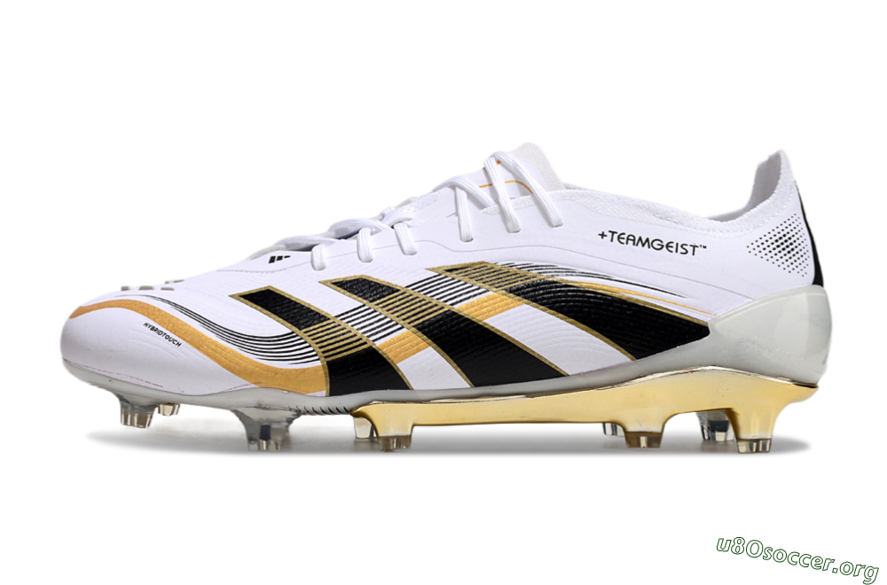 Adidas Predator Elite 25 FG Football Boots - White/Black/Gold 3