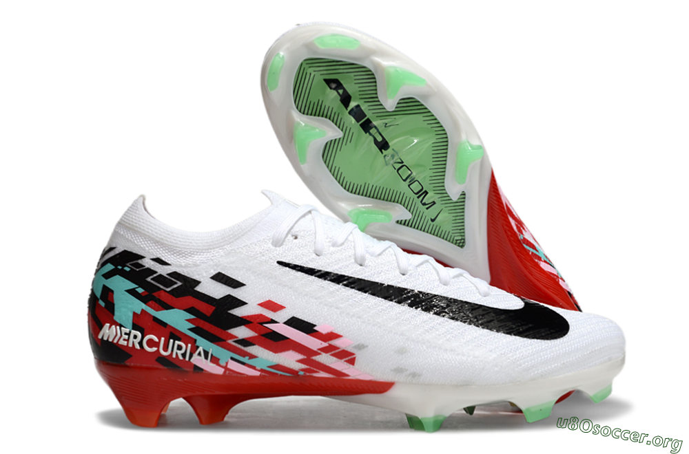 Nike Air Zoom Mercurial Vapor 16 Elite FG Football Boots - White/Black/Red 2