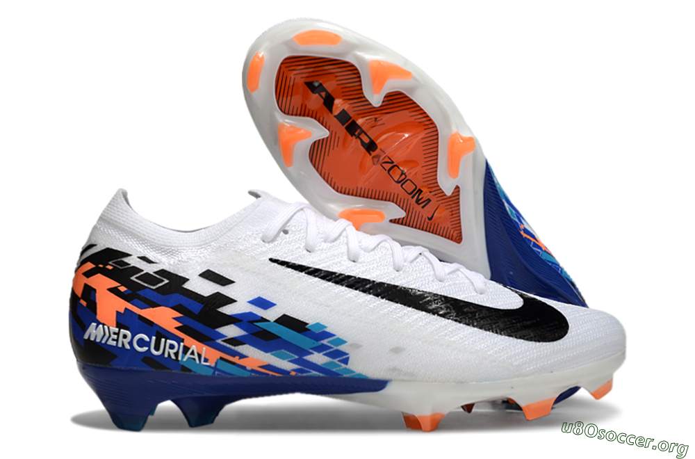 Nike Air Zoom Mercurial Vapor 16 Elite FG Football Boots - White/Black/Blue/Orange 5