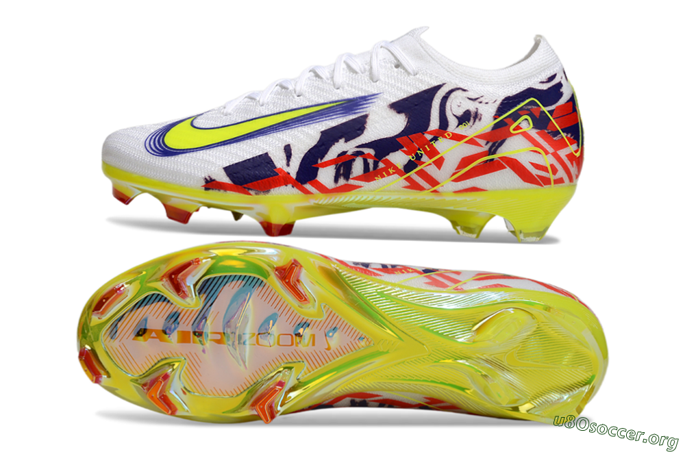 Nike Air Zoom Mercurial Vapor 16 Elite FG Football Boots - White/Blue/Yellow 1