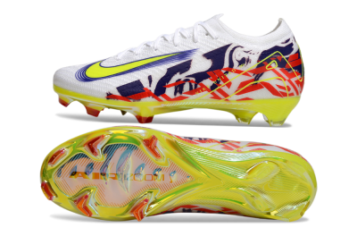 Nike Air Zoom Mercurial Vapor 16 Elite FG Football Boots - White/Blue/Yellow