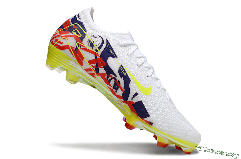 Nike Air Zoom Mercurial Vapor 16 Elite FG Football Boots - White/Blue/Yellow 4