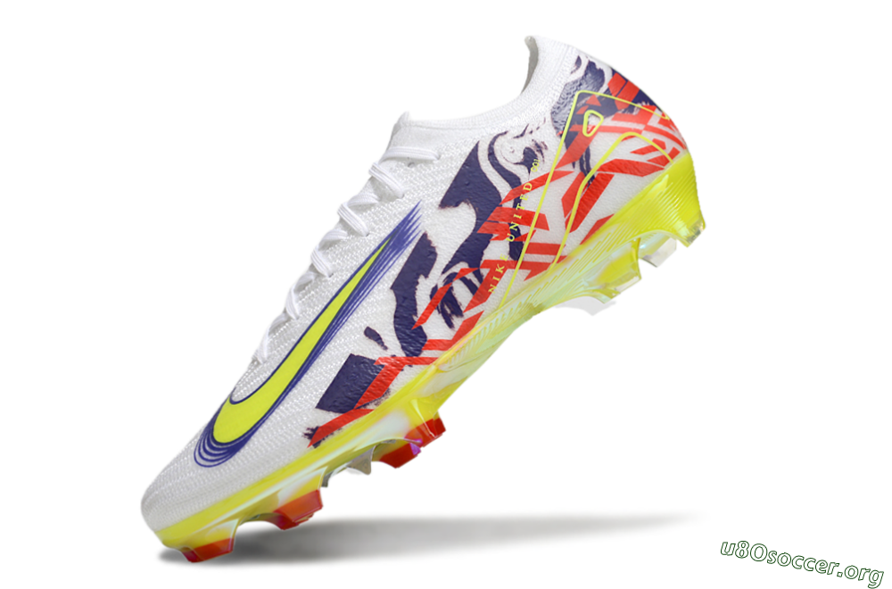 Nike Air Zoom Mercurial Vapor 16 Elite FG Football Boots - White/Blue/Yellow 5