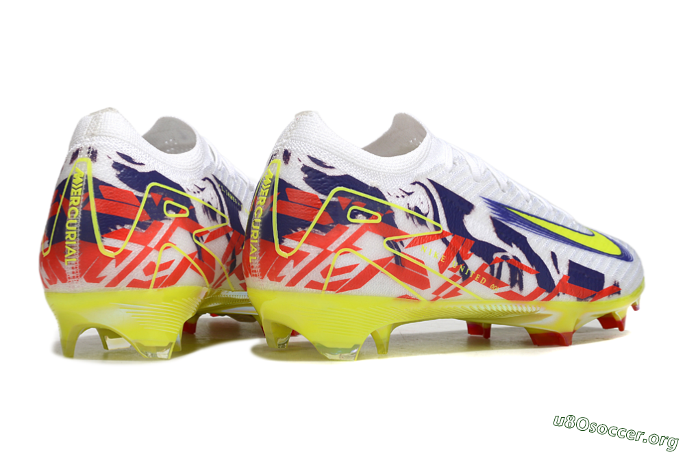 Nike Air Zoom Mercurial Vapor 16 Elite FG Football Boots - White/Blue/Yellow 6