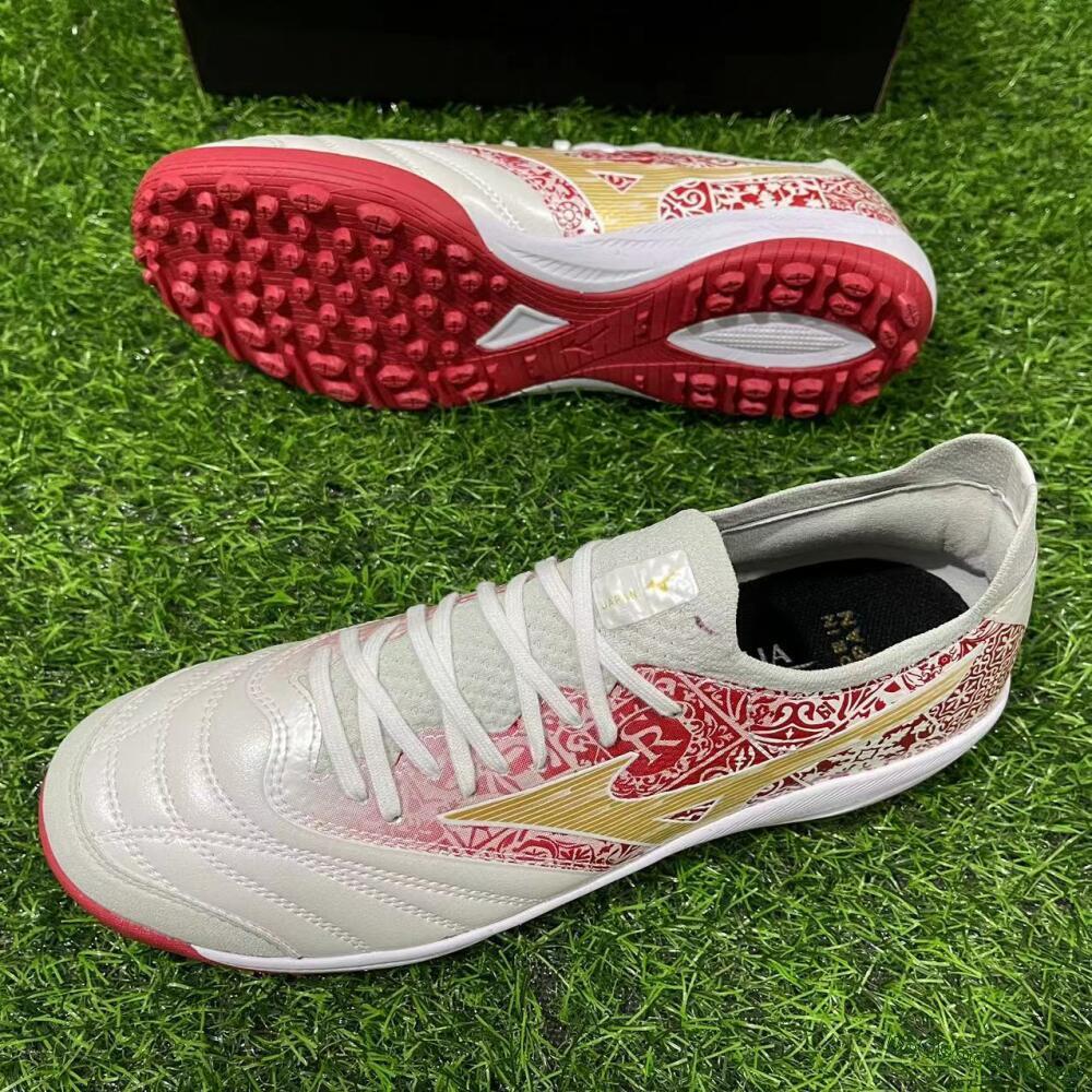 Mizuno Morelia Neo Sala M8 TF Football Shoes - White/Red/Yellow