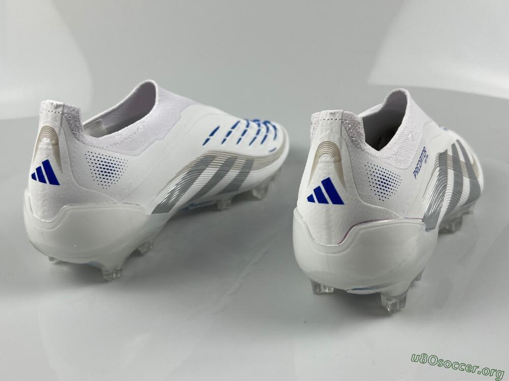 Adidas Predator Laceless Elite 25 FG Football Boots - White/Blue/Silver