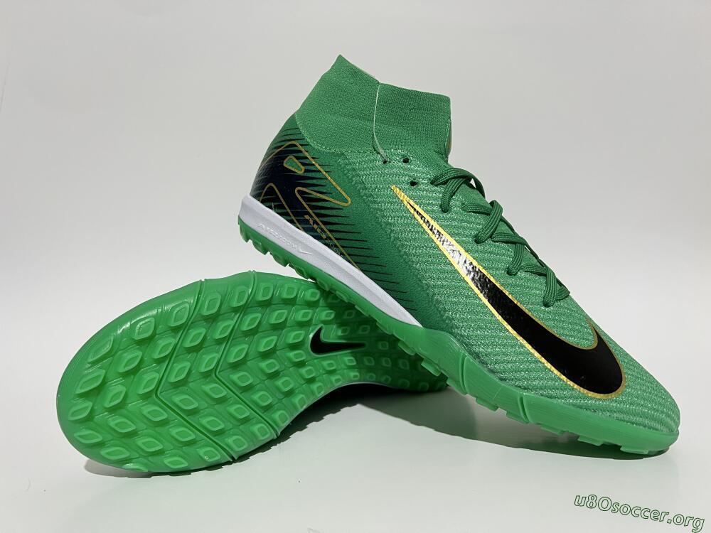 Nike Air Zoom Mercurial Superfly 10 Elite TF Football Shoes - Green/Gold/White