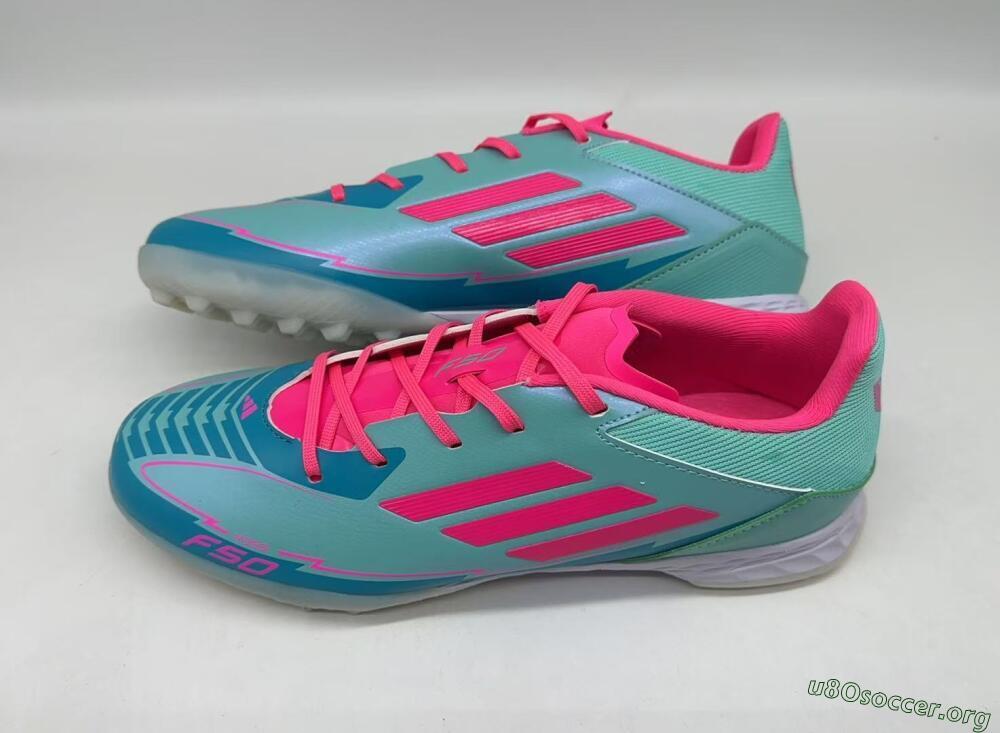 Adidas F50 Pro TF Football Shoes - Jade/Pink/White