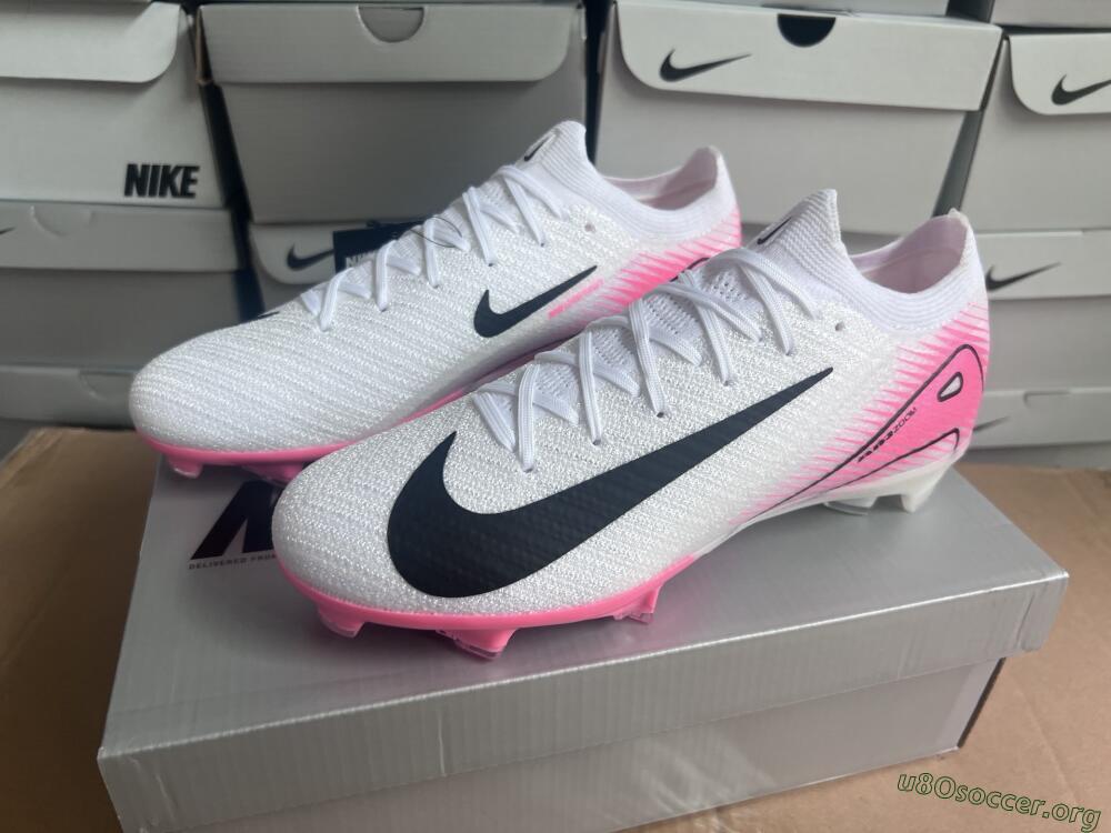Nike Air Zoom Mercurial Vapor 16 Elite FG Football Boots - White/Black/Pink