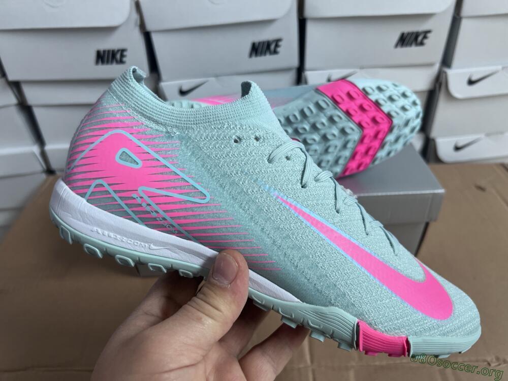 Nike Air Zoom Mercurial Vapor 16 Elite TF Football Shoes - Jade/Pink/Silver