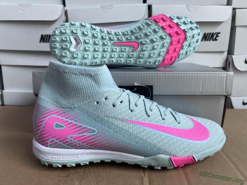 Nike Air Zoom Mercurial Superfly 10 Elite TF Football Shoes - Jade/Pink/White