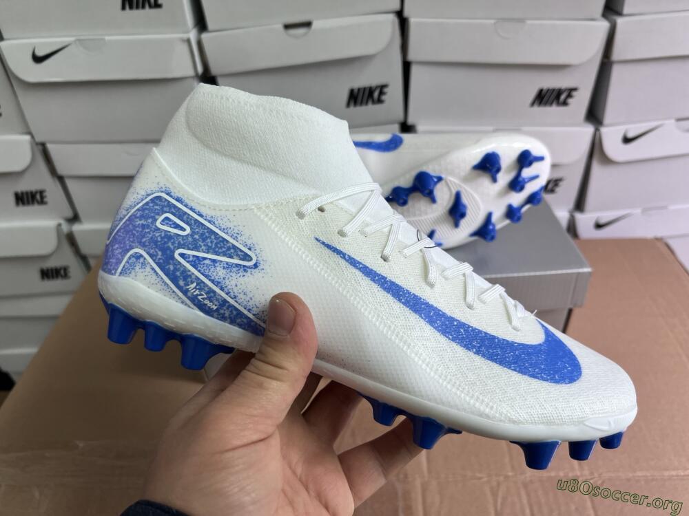 Nike Air Zoom Mercurial Superfly 10 Elite AG Football Boots - Beige/White/Blue