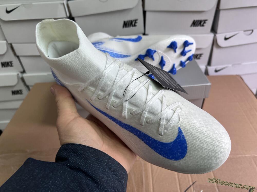 Nike Air Zoom Mercurial Superfly 10 Elite AG Football Boots - Beige/White/Blue