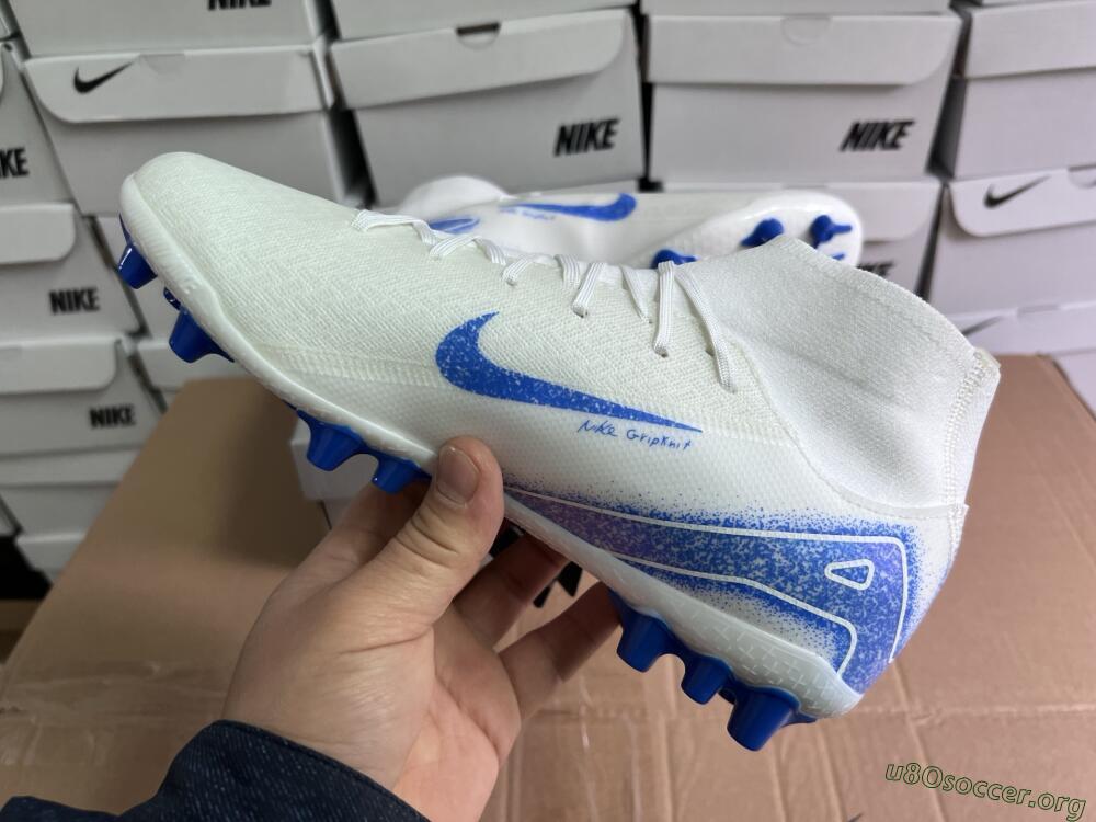 Nike Air Zoom Mercurial Superfly 10 Elite AG Football Boots - Beige/White/Blue