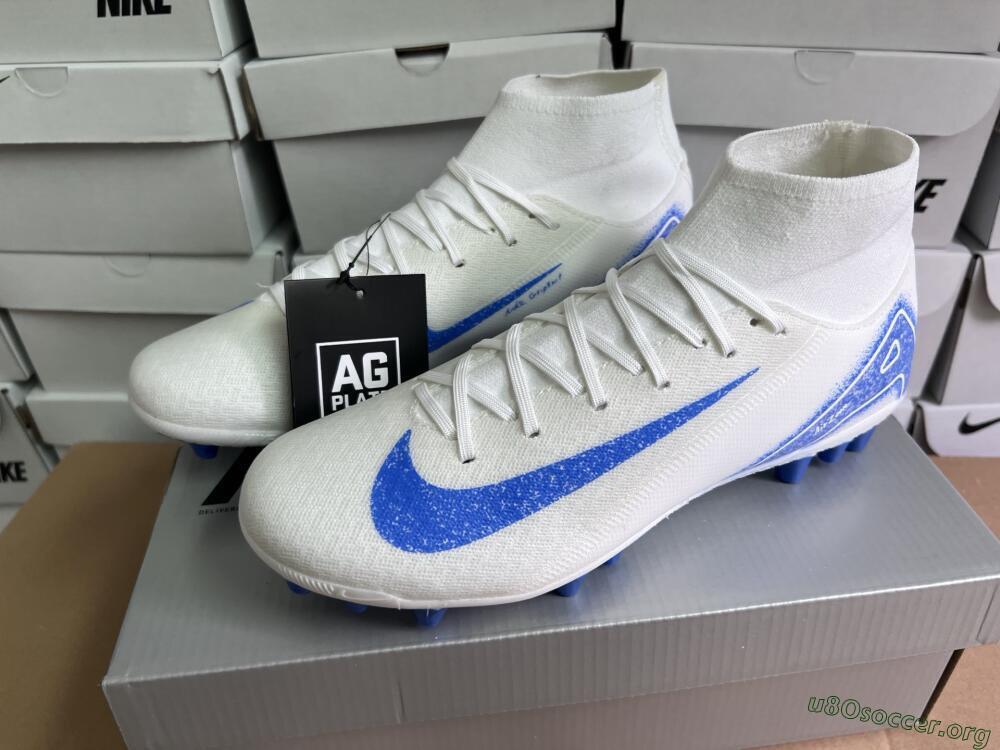 Nike Air Zoom Mercurial Superfly 10 Elite AG Football Boots - Beige/White/Blue