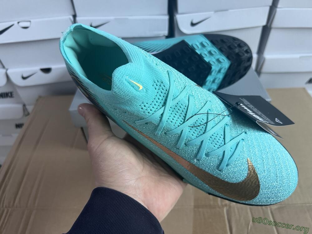Nike Air Zoom Mercurial Vapor 16 Elite TF Football Shoes - Jade/Gold/Blue