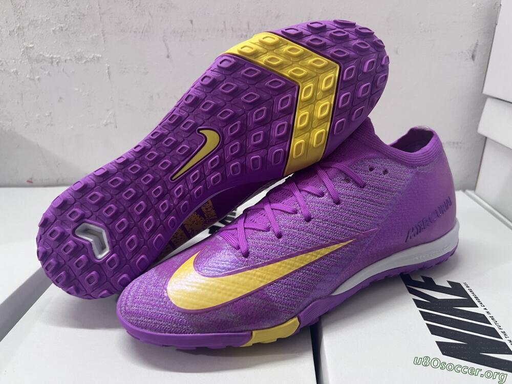 Nike Air Zoom Mercurial Vapor 16 Elite TF Football Shoes - Purple/Yellow/White