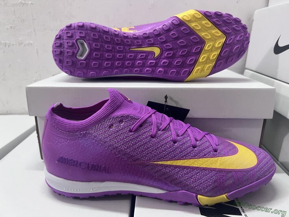 Nike Air Zoom Mercurial Vapor 16 Elite TF Football Shoes - Purple/Yellow/White