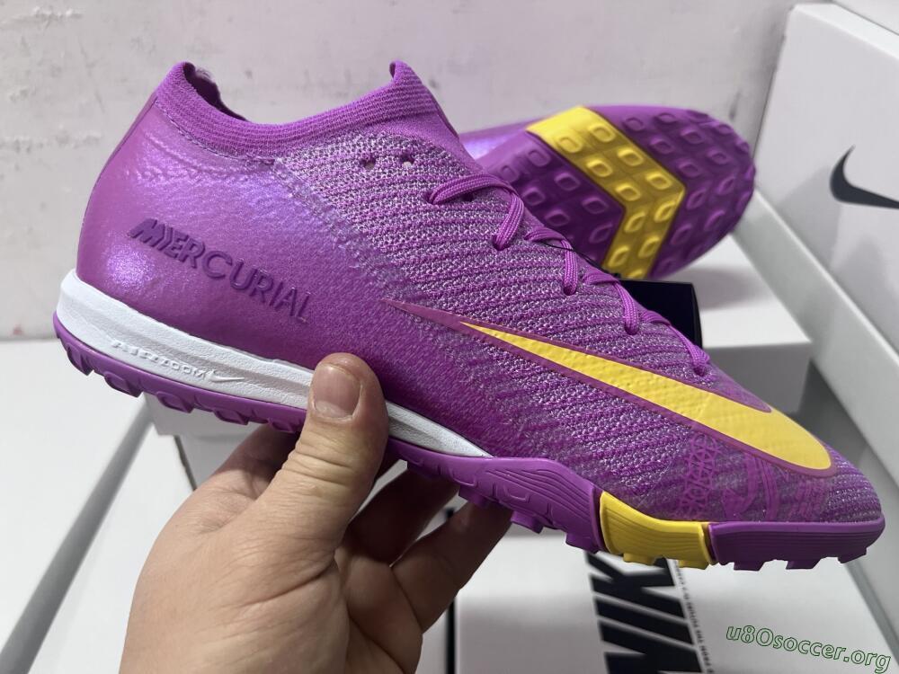 Nike Air Zoom Mercurial Vapor 16 Elite TF Football Shoes - Purple/Yellow/White