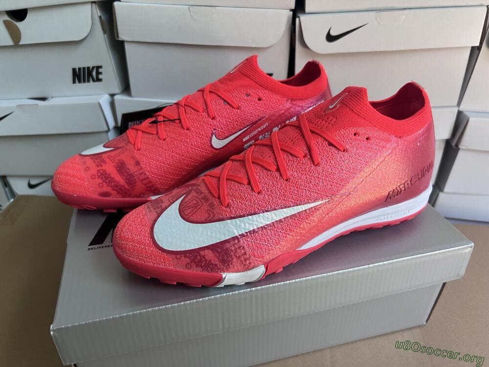 Nike Air Zoom Mercurial Vapor 16 Elite TF Football Shoes - Red/White