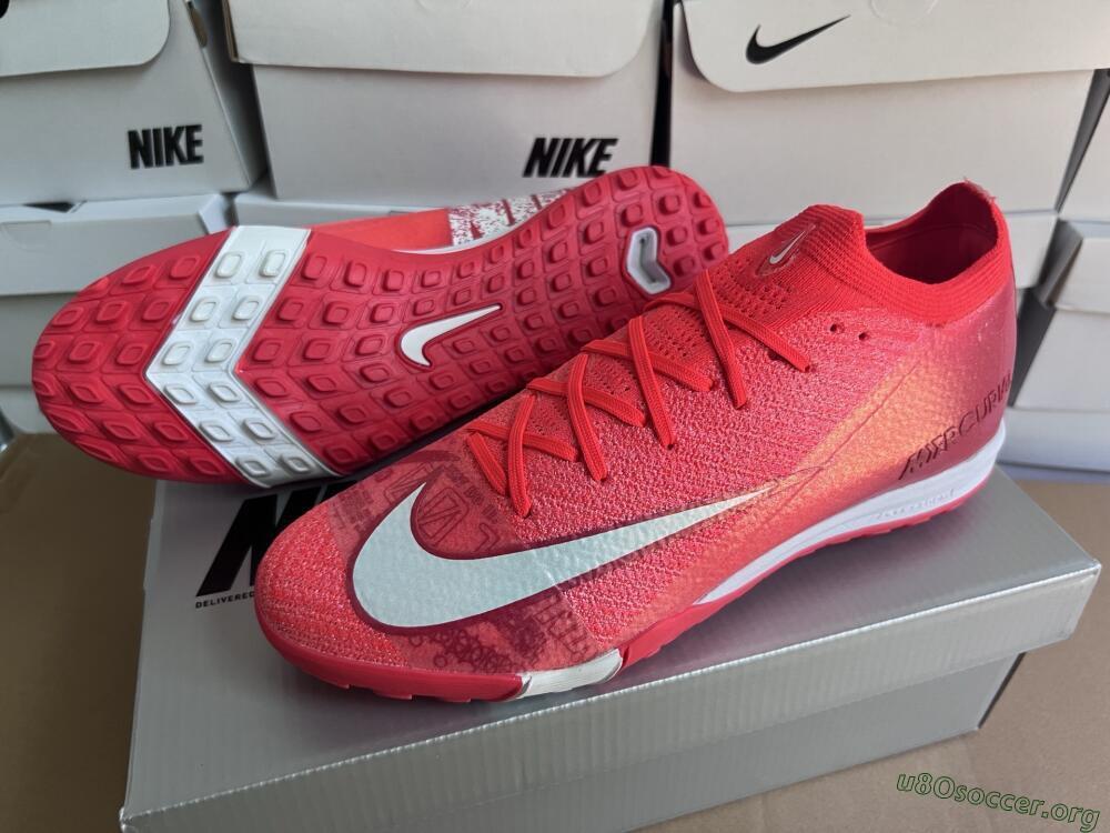 Nike Air Zoom Mercurial Vapor 16 Elite TF Football Shoes - Red/White