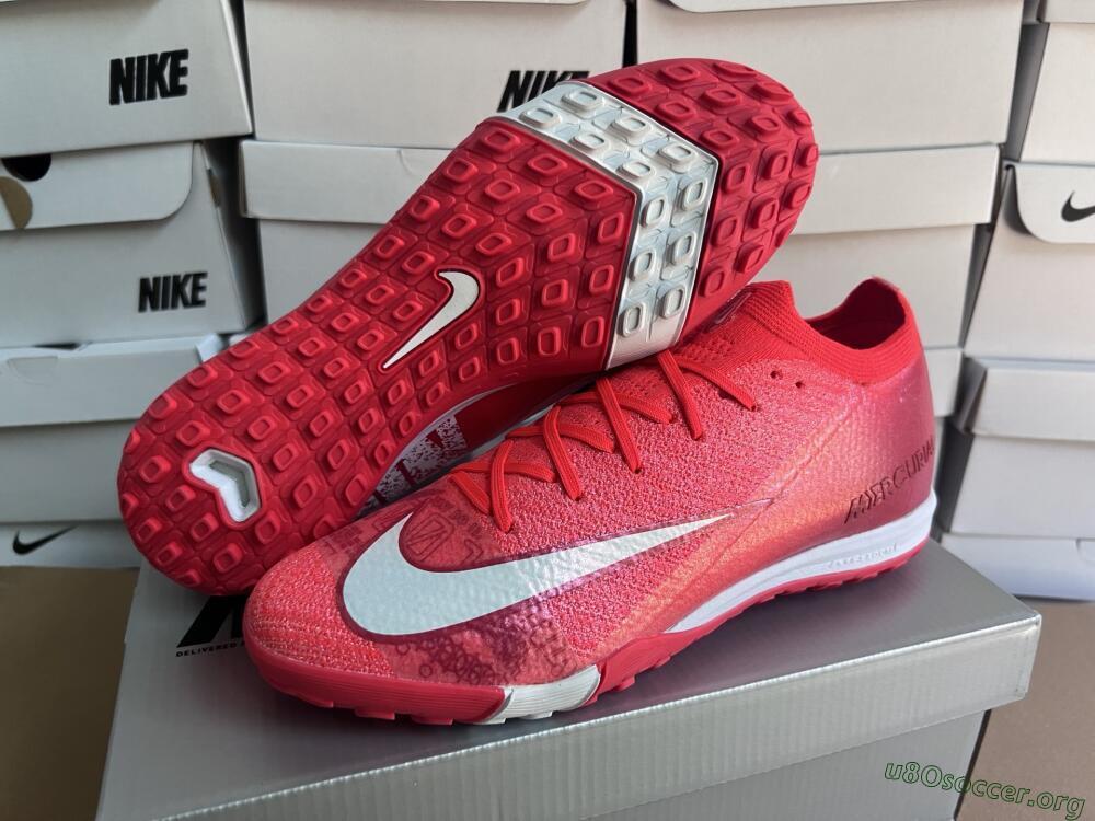 Nike Air Zoom Mercurial Vapor 16 Elite TF Football Shoes - Red/White