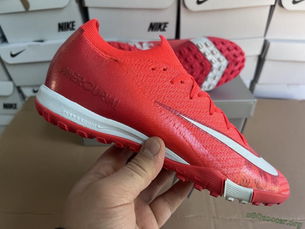 Nike Air Zoom Mercurial Vapor 16 Elite TF Football Shoes - Red/White
