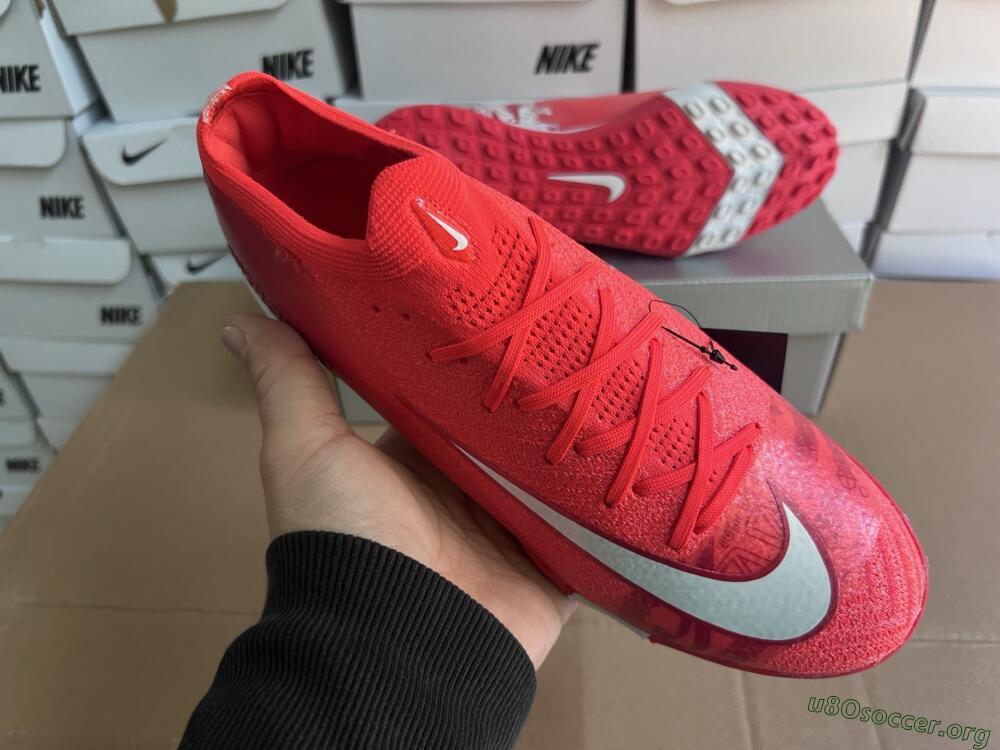 Nike Air Zoom Mercurial Vapor 16 Elite TF Football Shoes - Red/White