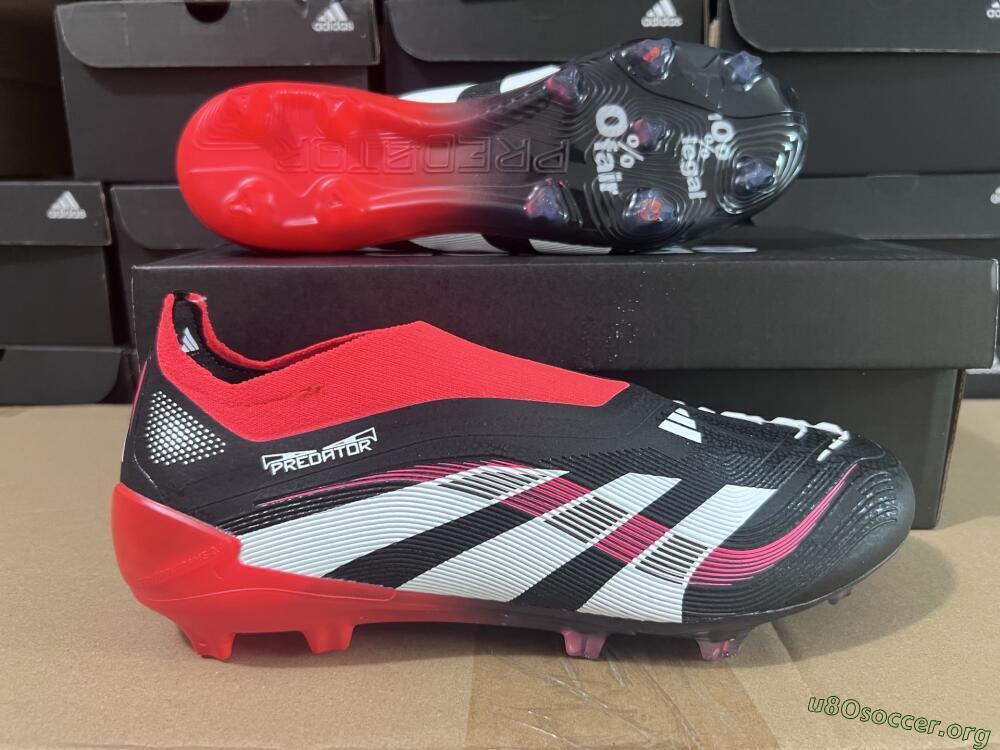Adidas Predator Laceless Elite 25 FG Football Boots - Black/White/Red