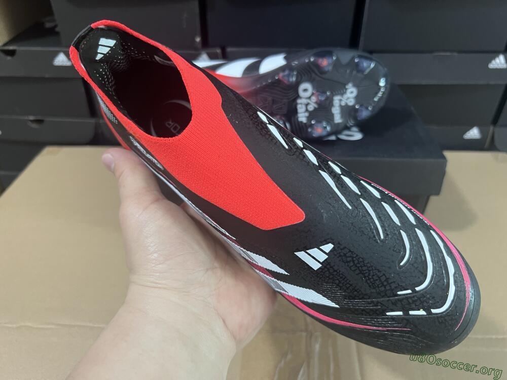 Adidas Predator Laceless Elite 25 FG Football Boots - Black/White/Red