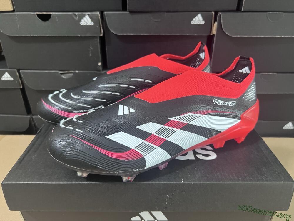 Adidas Predator Laceless Elite 25 FG Football Boots - Black/White/Red