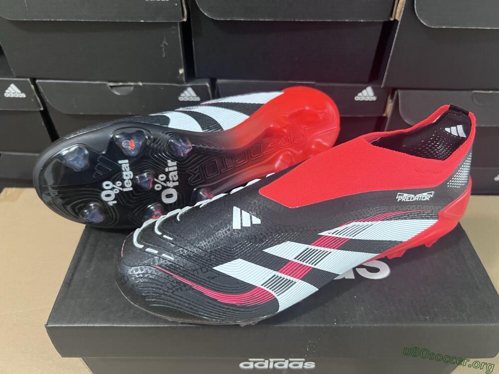 Adidas Predator Laceless Elite 25 FG Football Boots - Black/White/Red