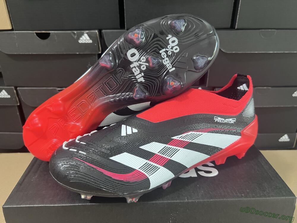 Adidas Predator Laceless Elite 25 FG Football Boots - Black/White/Red