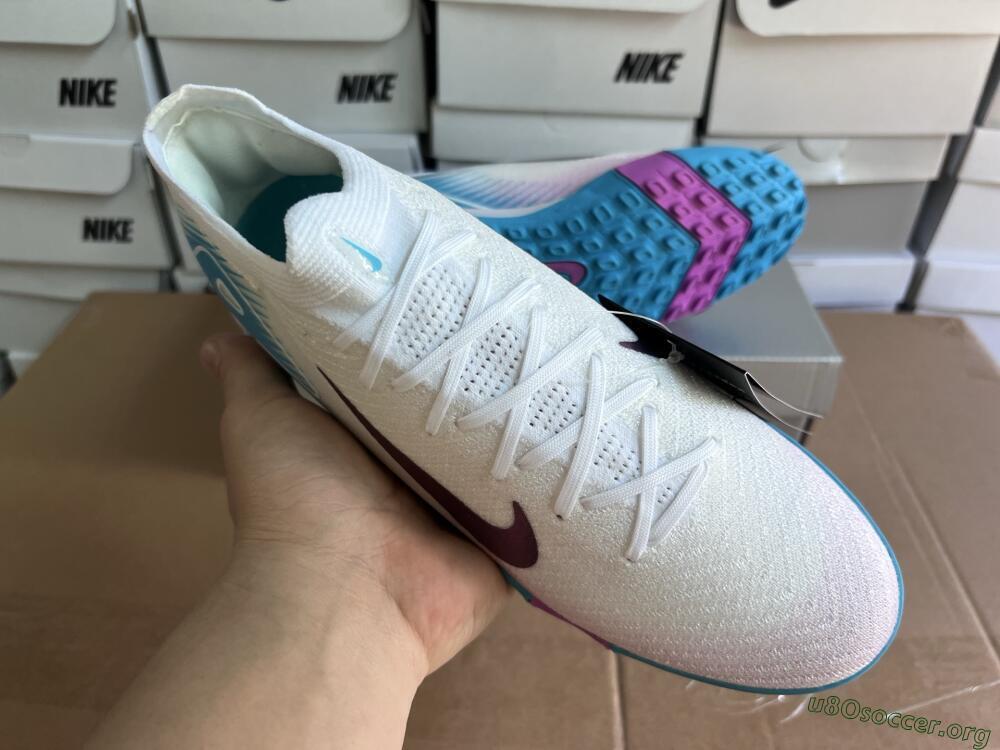 Nike Air Zoom Mercurial Vapor 16 Elite TF Football Shoes - White/Purple/Jade
