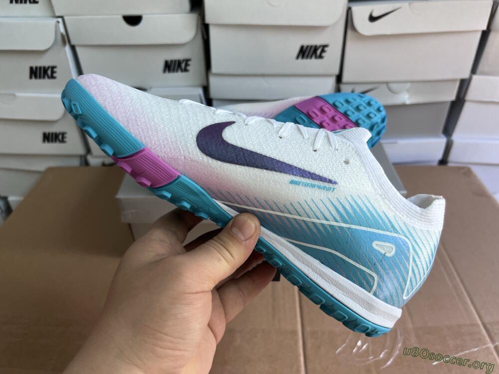 Nike Air Zoom Mercurial Vapor 16 Elite TF Football Shoes - White/Purple/Jade