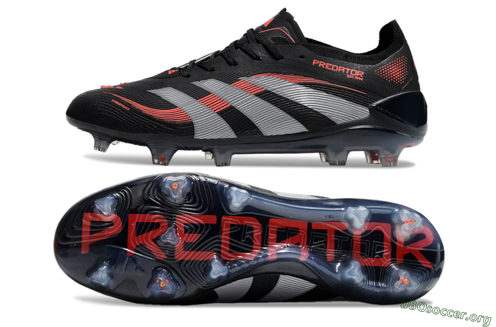 Adidas Predator Elite 25 FG Football Boots - Black/Red/Grey 1
